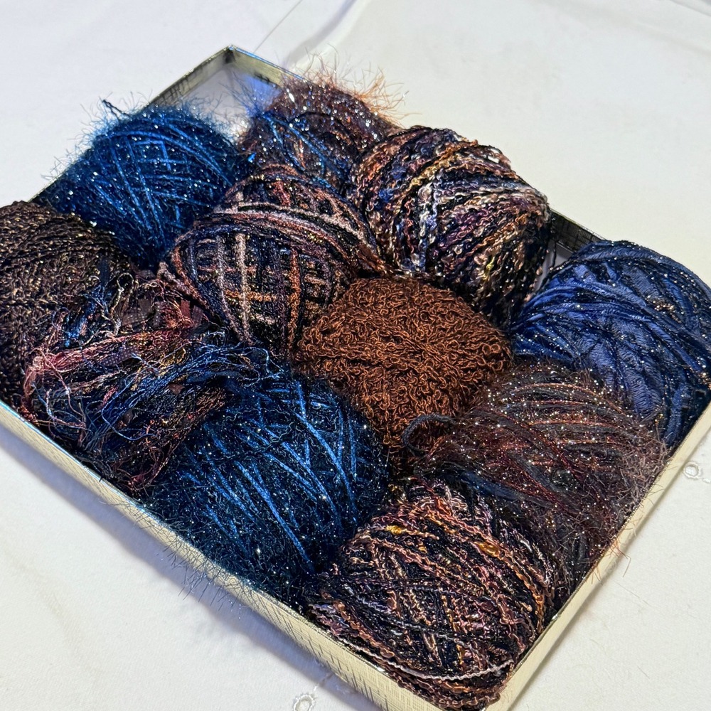 TootsieP Yarns Fiber Handcrafted Balled Yarn Metallic Eyelash Boucle Lace 11.5oz - Picture 8 of 8